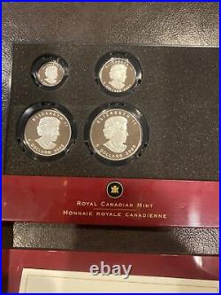 2005 Pure Canada Silver 4 Coin Set, Canadian Lynx Silver Maple Leaf With COA