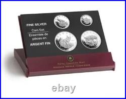 2005 Pure Canada Silver 4 Coin Set, Canadian Lynx Silver Maple Leaf With COA