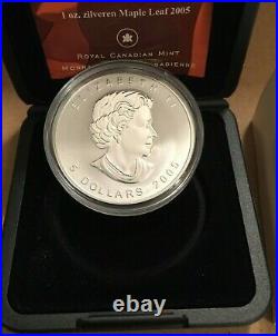 2005 Tulip Maple Leaf Privy Mark 1oz. 9999 silver coin Canada. Mintage 3,500