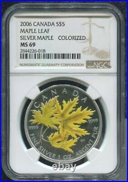 2006 CANADA $5 MAPLE LEAF SILVER NGC MS69 or SP69 /w ALL PACKAGING SILVER