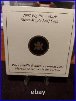 2007 RCM Lunar Series Maple, Privy? Pig. 8000 Mintage. Sold Out. WithCoa1oz silver