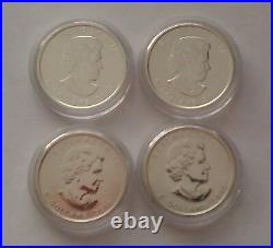 2010 Canada Maple Leaf $5 Dollar (4 1 oz) Silver Colourised Coin Set
