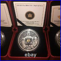 2011 2014 $15 x 4 Canada Hologram Maple Leaf of Series Proof Silver 4 Coin Set
