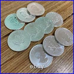 2011 Canada 1 oz Maple Leaf Lot of 10 Silver Coins