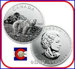 2011 Canada 1 oz Silver Maple Leaf Grizzly Roll - 25 Canadian Coins in Tube