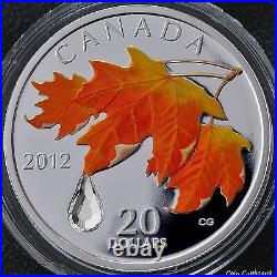 2012 $20 Canada Sugar Maple Leaf with swarovski crystal raindrop