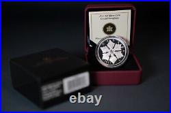 2012 Canada $ 20 Crystal Snowflake silver 1 oz. Coin. 9999, Proof, cert. And box