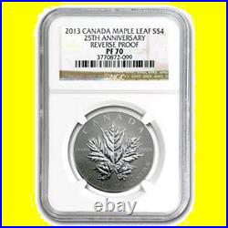 2013 1.9 oz Silver Canadian Maple NGC PF 70 UC 25TH ANN 5 COIN SET MINT BOX COA