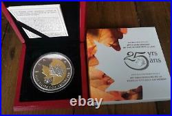 2013 5 oz. Fine Silver proof Coin 25th Anniversary of the Silver Maple Leaf Cc