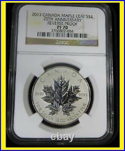 2013 CANADA 1/2 oz 9999 silver $4 MAPLE NGC REVERSE PF 70 UC