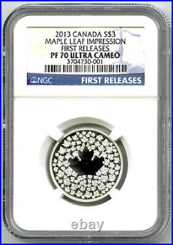 2013 Canada $3 Silver Proof Maple Leaf Impression Ngc Pf70 Ucam First Releases