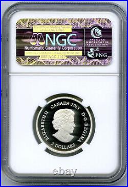 2013 Canada $3 Silver Proof Maple Leaf Impression Ngc Pf70 Ucam First Releases