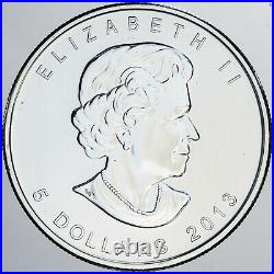 2013 Canada 5$ Gold Gilded Maple Leaf 1 Oz. 999 Silver Coin In Box Amazing Gem