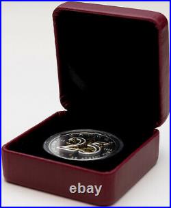 2013 Canada 5$ Gold Gilded Maple Leaf 1 Oz. 999 Silver Coin In Box Amazing Gem