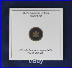 2013 Canada 5oz Silver Proof $50 coin Maple Leaves in Case with COA (R10/6)