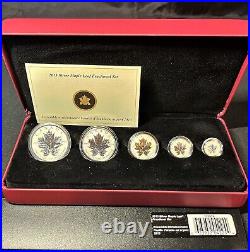 2013 Canada Fractional Silver Proof Set. 9999 Pure Maple Leaf +box/case/coa Fine