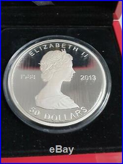2013 Canada Mint 5 oz ounce Fine Silver Coin Box COA Maple Leaf 25th Anniversary