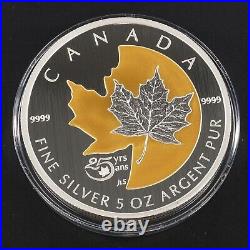 2013 Canadian $50 Dollar 25th Anniversary of the Silver Maple Leaf Coin 5oz 9999