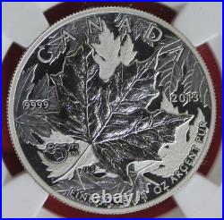 2013 PF 70 Maple Leaf High Relief 1 OZ. 999 Silver Coin NGC Graded Slab OCE 830