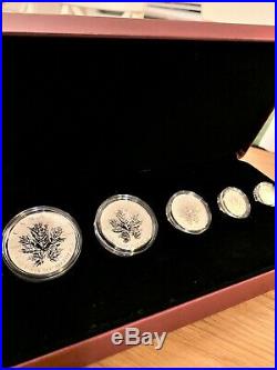 2013 Silver Maple Leaf Fractional Set 25th Anniversary RCM Fine Silver Coins