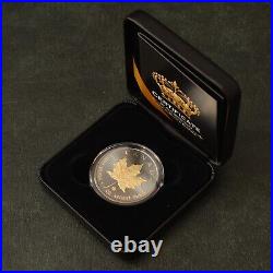 2014 1 oz Silver Canada Canada Maple Leaf 24kt Gold Black Empire 500BU #4