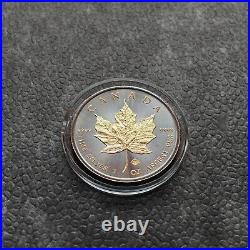 2014 1 oz Silver Canada Canada Maple Leaf 24kt Gold Black Empire 500BU #4