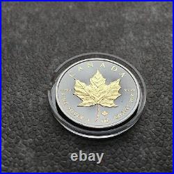 2014 1 oz Silver Canada Canada Maple Leaf 24kt Gold Black Empire 500BU #4