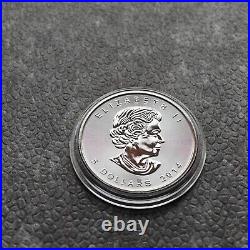 2014 1 oz Silver Canada Canada Maple Leaf 24kt Gold Black Empire 500BU #4