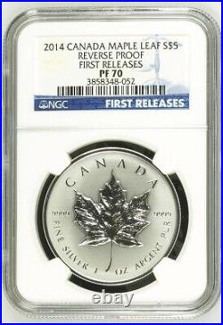 2014 CANADA Maple Leaf S$5 REVERSE PROOF NGC PF70 FIRST RELEASES