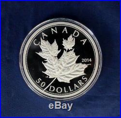 2014 Canada 5oz Silver Proof $50 coin Maple Leaves in Case / COA (G4/4)