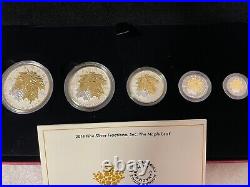 2014 Canadian Silver Maple Leaf Fractional Coin Set (Gold Gilded) OGP + COA