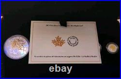 2014 Canadian Silver Maple Leaf Fractional Coin Set/Gold Gilded, OGP & COA. Rare