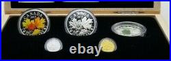 2014'Majestic Maple Leaves 5 coin Set of Silver Platinum Gold