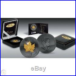 2015 1 Oz Silver GOLDEN ENIGMA MAPLE LEAF Coin, Ruthenium and 24K Gold