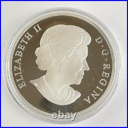 2015 $50 Fine Silver Coin Lustrous Maple Leafs 5oz Cased COA