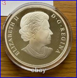 2015 5oz silver Canadian Mint holographic Lustrous Maple Leaves Ltd Ed -free P&P