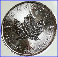 2015 CANADA UK Queen Elizabeth II MAPLE LEAF 1 OZ Vintage Silver $5 Coin i105103