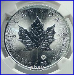 2015 CANADA UK Queen Elizabeth II MAPLE LEAF Genuine Silver $5 Coin NGC i78906