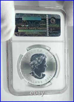 2015 CANADA UK Queen Elizabeth II MAPLE LEAF Genuine Silver $5 Coin NGC i78906
