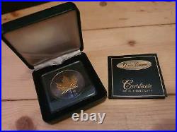 2015-Canada 1 Oz Silver-Maple Leaf Golden Enigma-Black Ruthenium + Gold