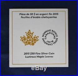 2015 Canada 5oz Silver Proof Hologram coin Maple Leaves in Case / COA (R10/8)