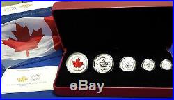 2015 Canada Fine Silver Fractional Set The Maple Leaf! 5 pc 0.9999 fine silver
