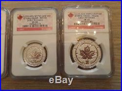 2015 Canada Fine Silver Fractional Set The Maple Leaf NGC Graded PF 70 Reverse