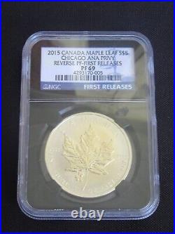 2015 Canada Maple Leaf $5 Chicago Privy Reverse Coin, NGC PF 69 First Release