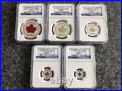 2015 Canada Silver Maple Leaf Reverse Proof Enameled Set NGC PF69 First Releases