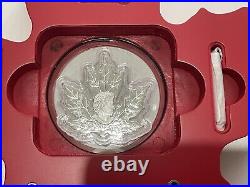 2015 Canada Silver Proof Maple Leaf Shape $20 coin in Case with COA