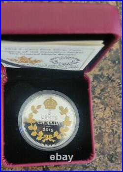 2015 Crossed Maple Boughs-Legacy Canadian Nickel Proof 5 Cent Silver Complete