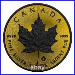 2016 1 oz. 9999 Maple Leaf Ruthenium Gold Shadows Silver Coin