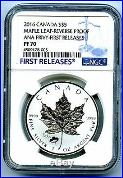 2016 $5 Canada Silver Maple Leaf Ngc Pf70 Anaheim Ana Poppy Privy Rev Proof Fr