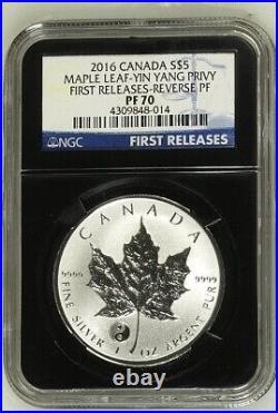 2016 CANADA Maple Leaf YIN YANG PRIVY S$5 REVERSE PROOF NGC PF70 FR
